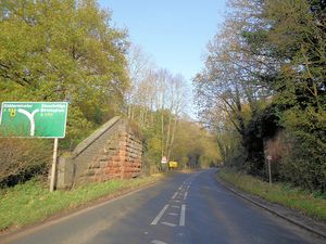 Abutments of the former underbridge on the A449 near Hartlebury