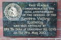Plaque commemorating the 150th anniversary of the opening of the Severn Valley Railway, 2012
