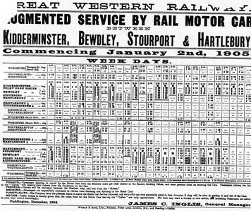 1905 timetable