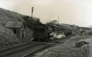 1962: Eardington, southbound ex-GWR Pannier 3788 with a passenger service (Sellick Collection)