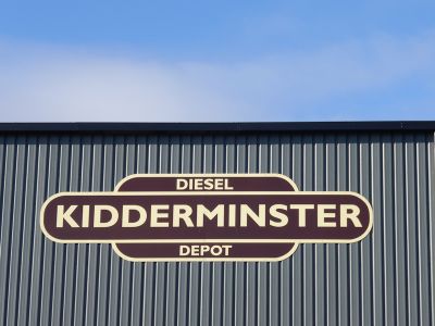 This impressive name board is visible from passing trains