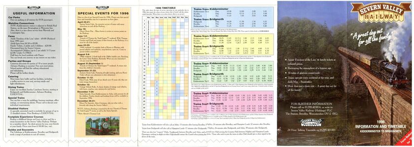 1996 timetable