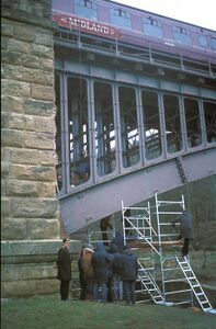 Preparations for filming at Victoria Bridge