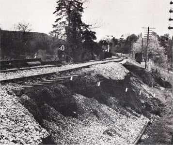 A view after the embankment collapse, looking north. Alan Castle / SVR News