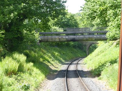 Trimpley Pipe Bridge from the South, with the road bridge also visible