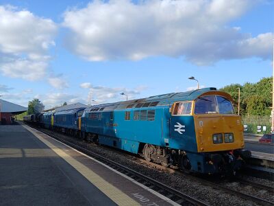 4 August: D1015, 46045, D821, 13268, 4930 and 4 carriages passing Stourbridge