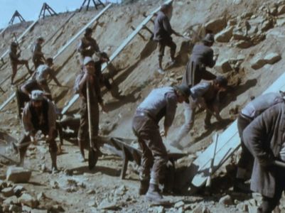 Navvies constructing a cutting