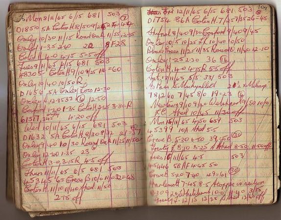 Footplate diary connected with 7812