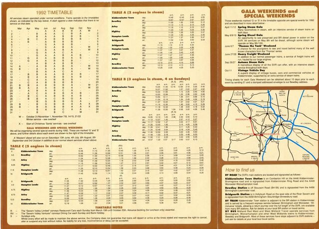 Severn Valley Railway Timeline 1992 - SVR Wiki