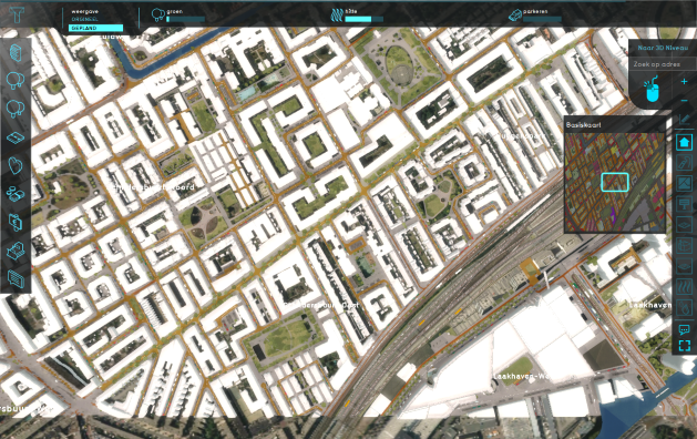 Tygron model showing the municipality's redevelopment plan for the Hoefkade