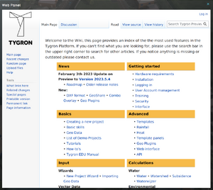 Web panel showing the content of a Web Panel item.