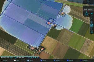Surface last value result overlay of a 30 minute flood caused by a Breach.