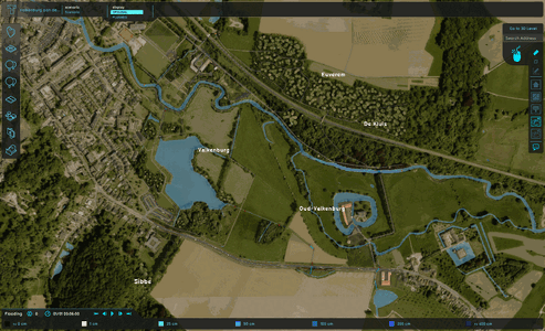 Inlet and outlet flowing in a river