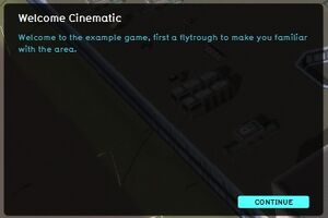 Text during a pause in the cinematic