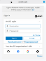 Arcgis Sign in panel.