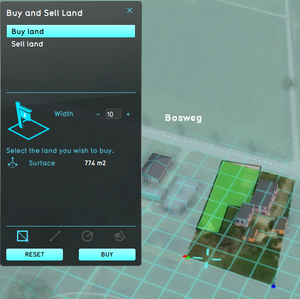 One Stakeholder drawing a selection of the area the Stakeholder wants to buy.