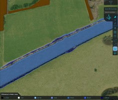 Difference in water level.