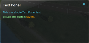Web panel showing the content of a Text Panel item.