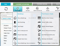 Select Current Situation, hover Buildings on the ribbon bar and select Show Traffic Units