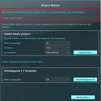 3. Enter project (area) name