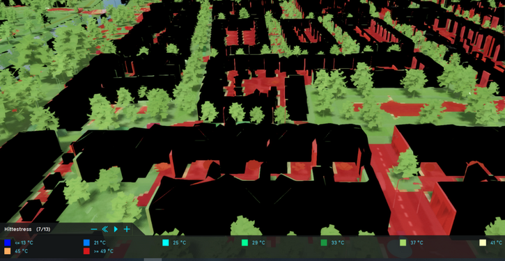 The situation with trees placed in lanes