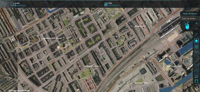 Tygron model showing the neighbourhood