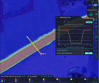 Measurement of a waterway for a water table result of Water Overlay set to exclude the surface for the ground watertable.