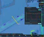 Measurement of a waterway for a water table result of a Water Overlay set to include the surface for the ground watertable.