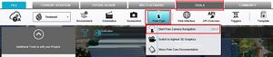 Select the Tools header, hover over Free Cam and select Start Free Camera Navigation.