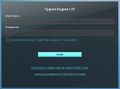 Tygron Platform log in panel