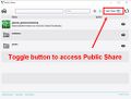 Toggle button to access Public Share.