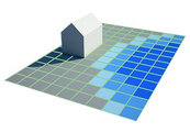 A Building and visualized Grid Overlay cells with different values.
