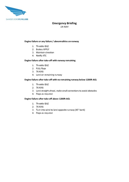 Fil:LN-NAH - Sandefjord Flyklubb - Emergency Briefing.pdf