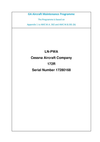 Fil:LN-PWA - Sandefjord Flyklubb - Aircraft Maintenance Program Rev. 00.pdf